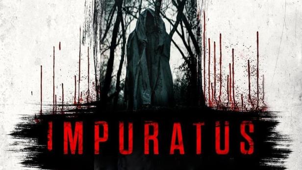 Das Filmplakat für „Impuratus“ zeigt einen Detektiv und eine Nonne vor einem unheimlichen Hintergrund.