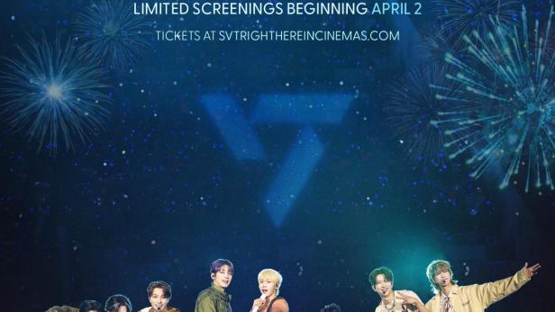 Das Poster für die „Seventeen Right Here“ Welttournee, die in Kinos gezeigt wird.