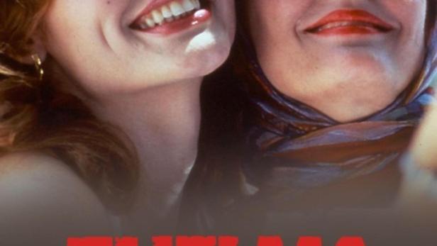 Das Filmplakat für „Thelma & Louise“ zeigt Susan Sarandon und Geena Davis.