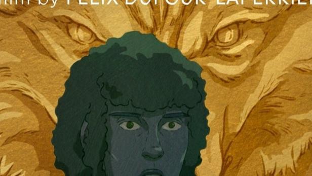 Ein animiertes Filmplakat für „Death Does Not Exist“ von Félix Dufour-Laperrière, Cannes 2025.