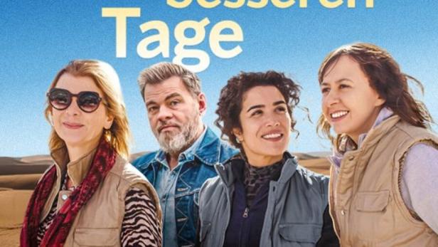 Das Filmplakat für „Die guten und die besseren Tage“ zeigt Valérie Bonneton, Michèle Laroque, Sabrina Ouazani und Clovis Cornillac.