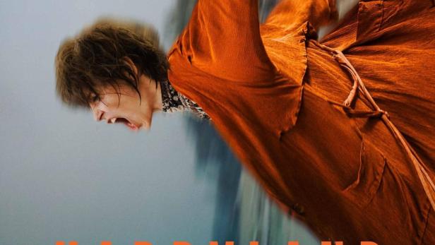 Das Filmplakat zu „Happyland“ zeigt eine schreiende Frau im orangefarbenen Kleid.