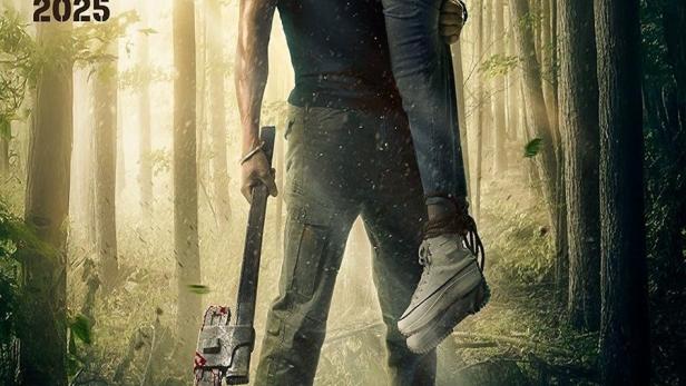 Ein Mann trägt eine Frau auf seinen Schultern, im Hintergrund ein Wald, vermutlich ein Filmposter für „Dakuaan Da Munda 3“.