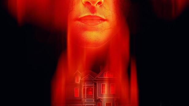 Das Filmplakat für „Please Don't Feed the Children“ zeigt Michelle Dockery, Giancarlo Esposito und ein unheimliches Haus.