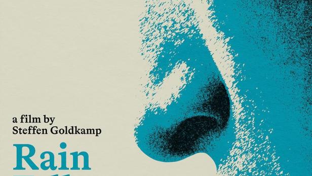 Das Filmplakat für „Rain Fell on the Nothing New“ zeigt ein abstraktes Gesicht in Blau- und Beigetönen.