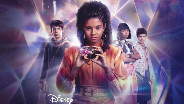 Das Poster für „Mila no Multiverso“ zeigt Mila und ihre Freunde in einem farbenfrohen Multiversum.