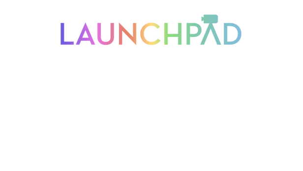 Ein farbenfrohes Logo mit einem Farbverlauf von Violett über Gelb nach Blau.