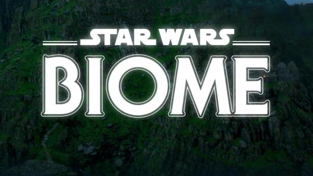 Eine felsige Insel im Meer, inspiriert von „Star Wars“-Biomen.