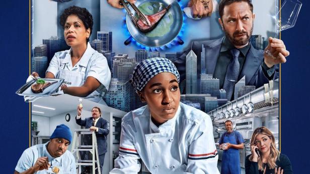 Das Poster für die Fernsehserie „The Bear“ zeigt die Köche und das Küchenteam.