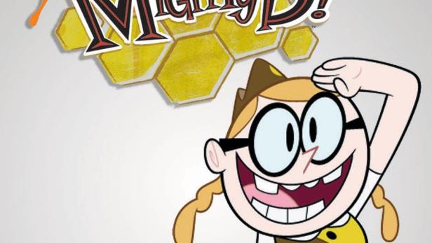 Das Logo der Nickelodeon-Serie „The Mighty B!“ mit der Pfadfinderin Bessie Higgins.