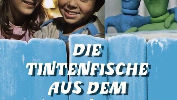 Das Filmplakat für „Die Tintenfische aus dem zweiten Stock“ zeigt Kinder und animierte Figuren.
