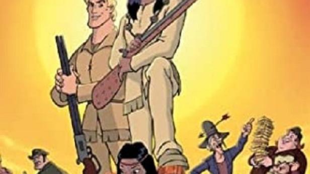 Das Cover von „Winnetoons: Die Welt von Karl May“ zeigt Winnetou, Old Shatterhand und weitere Figuren.