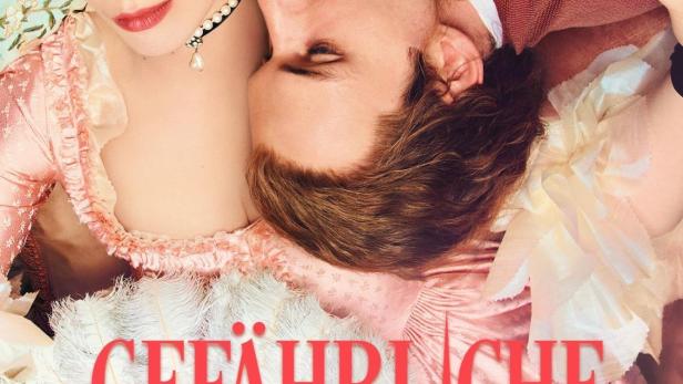 Das Filmplakat für „Gefährliche Liebschaften“ zeigt zwei Personen in historischer Kleidung.