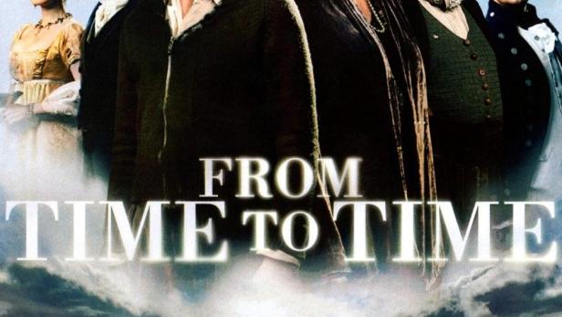 Das Filmplakat für „From Time to Time“ zeigt eine Gruppe von Schauspielern vor einem Herrenhaus.
