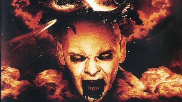 Das Cover des Films „The 6th Extinction“ zeigt ein apokalyptisches Szenario mit einem schreienden Gesicht.