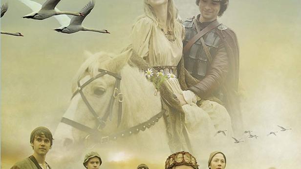 Das Filmplakat für „Die sechs Schwäne“ aus der Reihe „Märchenperlen“ zeigt die Protagonisten.