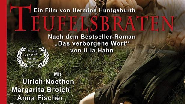 Das Cover des Films „Teufelsbraten“ zeigt eine junge Frau, die im Gras liegt und ein Buch liest.