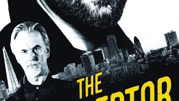 Das Filmplakat für „The Interceptor“ zeigt zwei Männer vor einer Skyline.