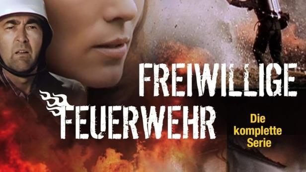Das Cover der Serie „Freiwillige Feuerwehr“ mit Ludwig Haas, Iris Berben, F.G. Beckhaus und Antje Hagen.