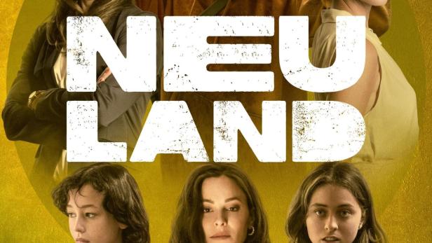 Das Poster zur ZDF-Serie „Neuland“ zeigt sechs Frauen unterschiedlichen Alters vor gelbem Hintergrund.