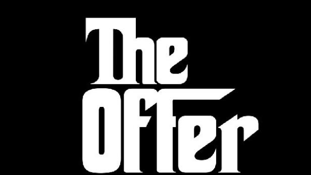 Das Logo der Fernsehserie „The Offer“ auf schwarzem Hintergrund.
