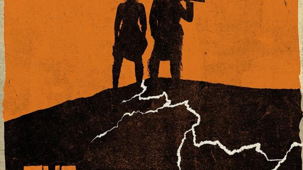 Das Filmplakat für „The English“ zeigt zwei Silhouetten auf einem Hügel.