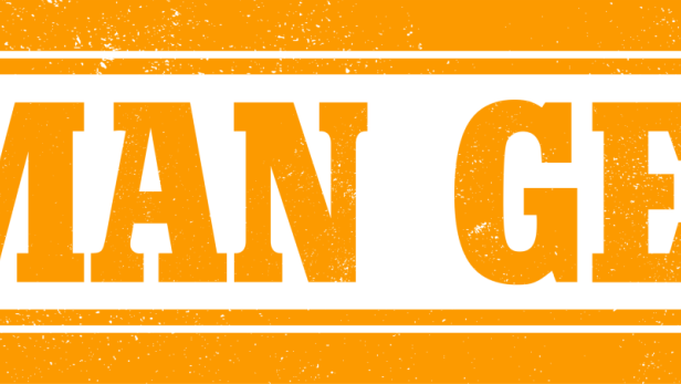 Der Schriftzug „German Genius“ in orange Farbe auf schwarzem Grund.