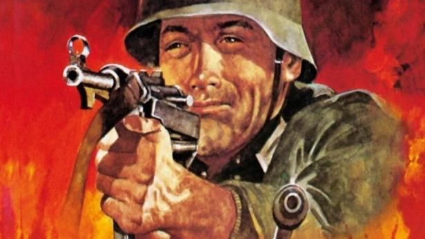 Das Filmplakat für „Panzerschlacht – Entscheidung am Mures-Pass“ zeigt einen Soldaten und Panzer.