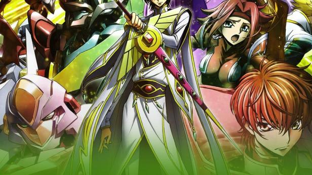 Das Filmplakat für „Code Geass: Lelouch of the Rebellion Verherrlichung Film 3“ zeigt Anime-Charaktere und Mecha.