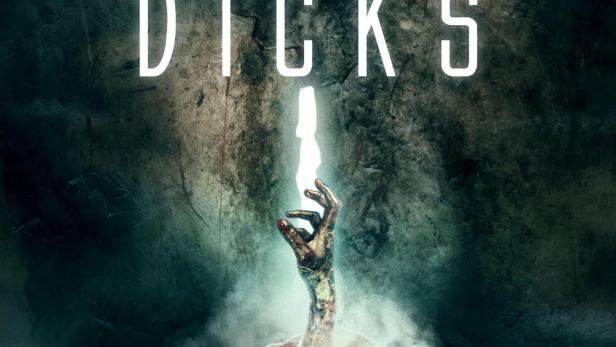 Das Filmplakat für „Dead Dicks“ zeigt eine Hand, die aus einem Ei ragt.