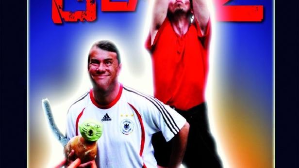 Das Filmplakat für „Elsterglanz und der Schlüssel für die Weibersauna“ zeigt zwei Männer.
