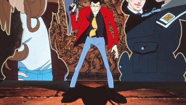 Das Filmplakat zu „Lupin III: Der Schatz des Harimao“ zeigt Lupin und weitere Charaktere.