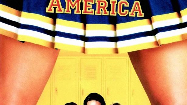 Das Filmplakat für „Kids in America“ zeigt eine Cheerleaderin und eine Gruppe von Teenagern.