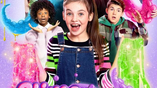Das Filmplakat für „Slime 2: Uma Aventura Pegajosa“ zeigt eine Gruppe von Kindern und bunten Schleim.