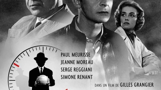 Das Filmplakat für „Échec au porteur“ mit Paul Meurisse, Jeanne Moreau, Serge Reggiani und Simone Renant.