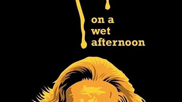 Das Filmplakat für „Séance on a Wet Afternoon“ zeigt das stilisierte Porträt einer Frau mit einer Kerze.