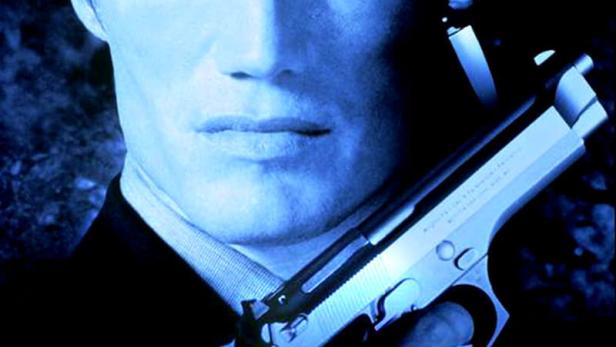 Das Filmplakat für „Jill the Ripper“ zeigt einen Mann mit einer Pistole und eine Frau im Hintergrund.