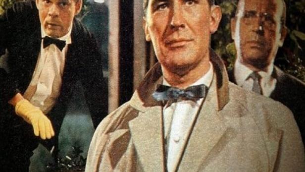 Das Filmplakat für „Parkstraße 13“ zeigt drei Männer in Anzügen.