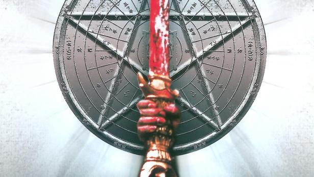 Das Filmplakat für „The Yin-Yang Master“ zeigt einen roten Stab vor einem Kompass und Augen.