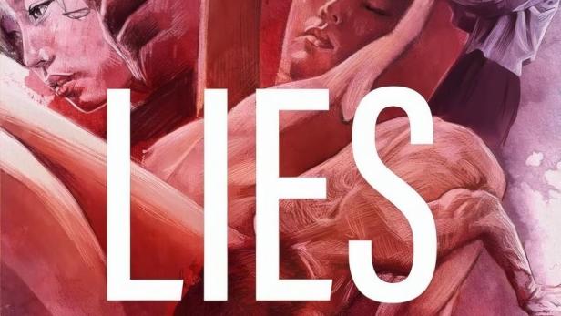 Das Cover des Films „Lies: Lust und Lügen“ zeigt mehrere Personen in einer Aquarell-artigen Darstellung.
