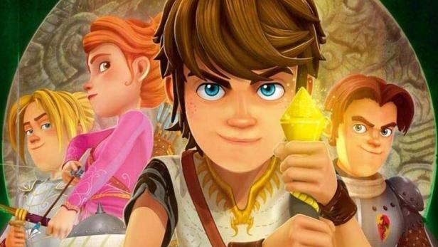 Das Cover der DVD „Arthur und die Freunde der Tafelrunde“ mit den animierten Hauptfiguren.