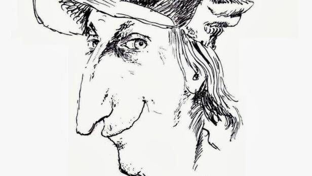 Eine Karikatur von Otto Waalkes mit dem Titel „Die Otto Show“ und einer Reihe von Elefanten.