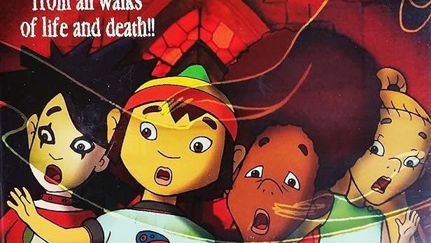 Das Cover von „Creepschool: Tricks that Treat“ zeigt vier erschrockene Kinder und ein grinsendes Monster.