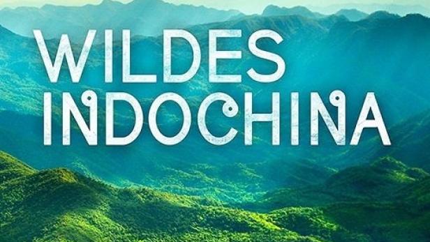 Das Cover der DVD-Box „Wildes Indochina“ zeigt eine grüne Hügellandschaft unter einem bewölkten Himmel.
