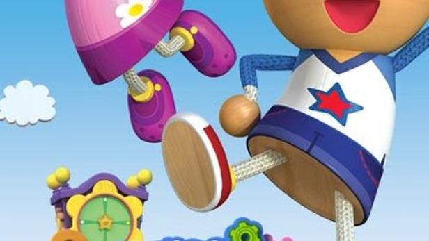 Zwei animierte Figuren, ein Mädchen und ein Junge, schweben vor einem blauen Himmel.