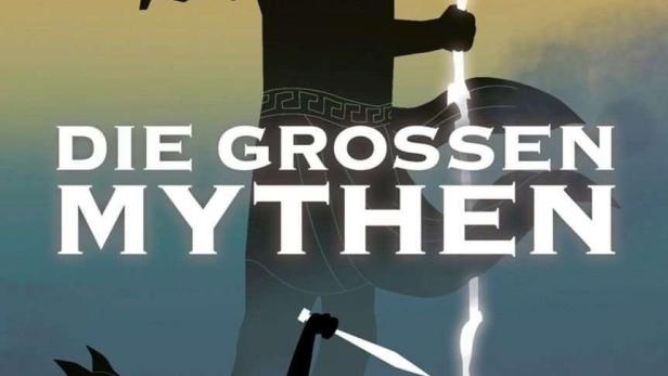 Das Cover der Serie „Die grossen Mythen“ zeigt Zeus mit seinem Blitz, sowie weitere Figuren der griechischen Mythologie.