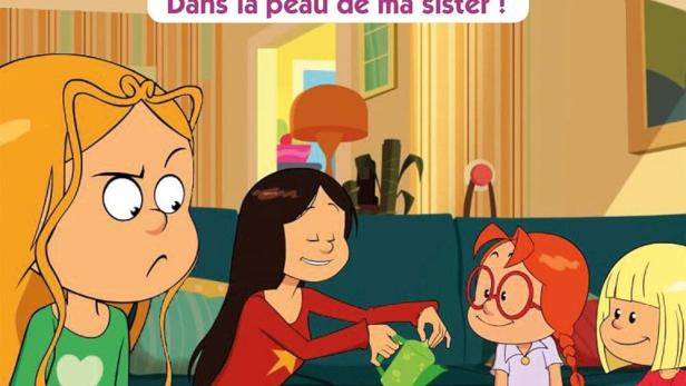 Cover der Fernsehserie „Les Sisters“ über zwei Schwestern, die Tee trinken.