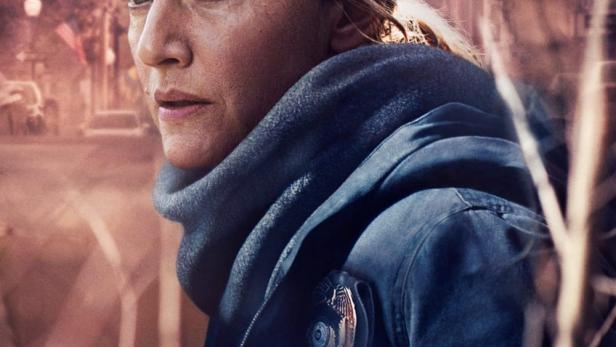 Das Filmplakat zeigt Kate Winslet in „Mare of Easttown“.