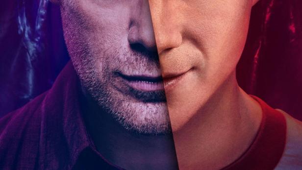 Das Poster für „Dexter: Original Sin“ zeigt das Gesicht von Dexter gespalten in zwei Hälften.