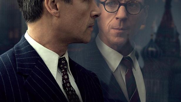 Das Filmplakat für „A Spy Among Friends“ zeigt zwei Männer im Anzug vor dem Hintergrund von Big Ben.